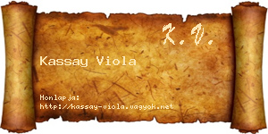 Kassay Viola névjegykártya